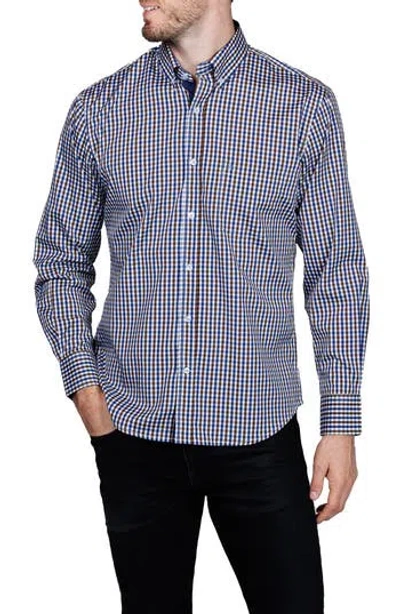 Tailorbyrd Classic Fit Check Print Performance Button-down Shirt In Animal Print