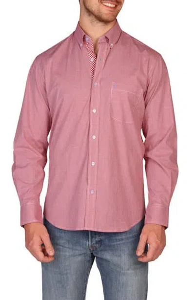 Tailorbyrd Classic Fit Stretch Cotton Button-down Shirt In Animal Print