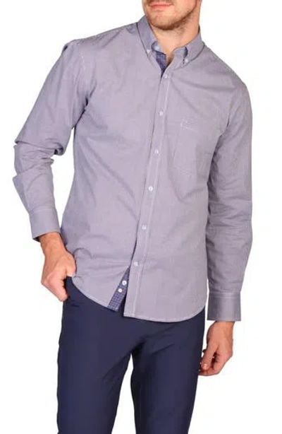 Tailorbyrd Classic Fit Stretch Cotton Button-down Shirt In Blue