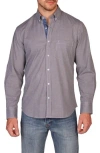 Tailorbyrd Classic Fit Stretch Cotton Button-down Shirt In Gray