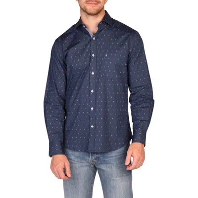 Tailorbyrd Classic Fit Stretch Cotton Button-down Shirt In Multi