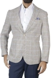 TAILORBYRD TAILORBYRD CLASSIC FIT YARN DYED WINDOWPANE LINEN-BLEND SPORT COAT