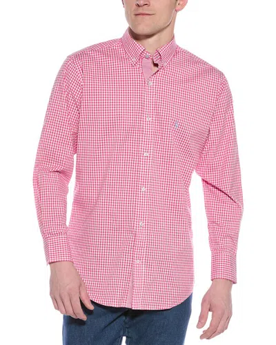 Tailorbyrd Classic Gingham Stretch Shirt In Pink
