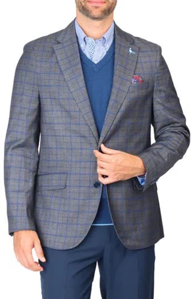 Tailorbyrd Classic Mélange Windowpane Sport Coat In Charcoal