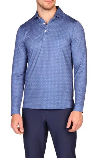 TAILORBYRD TAILORBYRD CLUB PRINT LONG SLEEVE PERFORMANCE POLO