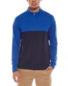 Tailorbyrd Colorblock Textured Performance 1/4-zip Pullover In Blue
