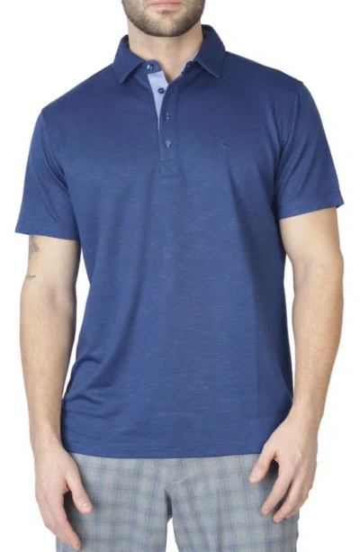 Tailorbyrd Contrast Trim Luxe Pique Polo In Blue