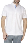 Tailorbyrd Contrast Trim Micro Piqué Polo In White Dove