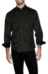 Tailorbyrd Corduroy Button-up Shirt In Green