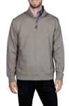 Tailorbyrd Cotton French Terry Quarter Zip Pullover In Brown