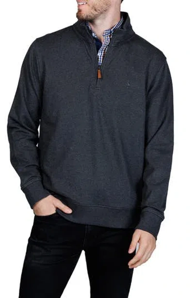 Tailorbyrd Cotton French Terry Quarter Zip Pullover In Gray
