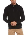 Tailorbyrd Cozy Knit 1/4-zip Mock Sweater In Black