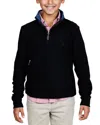 Tailorbyrd Cozy Knit 1/4-zip Pullover In Black