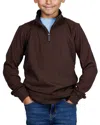 Tailorbyrd Kids' Knit Quarter-zip Pullover In Brown