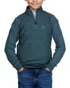 Tailorbyrd Cozy Knit 1/4-zip Pullover In Green
