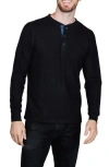 Tailorbyrd Cozy Waffle Knit Long Sleeve Henley In Blue