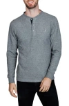 Tailorbyrd Cozy Waffle Knit Long Sleeve Henley In Gray