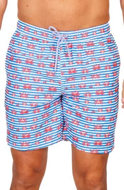 Tailorbyrd Crab Walk Swim Trunks In Blue