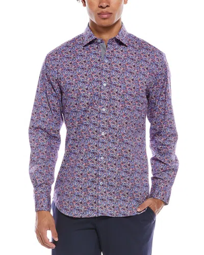 Tailorbyrd Crimson Floral Shirt In Purple