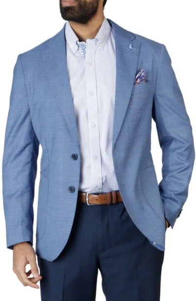 Tailorbyrd Cross Dyed Solid Sport Coat In Steel Blue