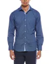 Tailorbyrd Decorative Geo Shirt In Blue