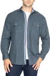 Tailorbyrd Long Sleeve Flannel Button-up Shirt In Blue