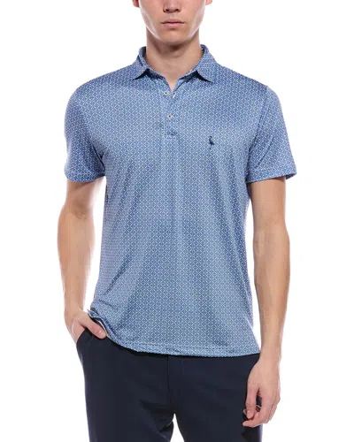 Tailorbyrd Diamond Geo Performance Polo Shirt In Blue