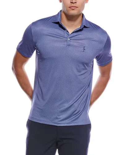 Tailorbyrd Diamond Mosaic Performance Polo Shirt In Blue
