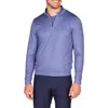 Tailorbyrd Diamond Print Long Sleeve Performance Quarter Zip Polo In Blue