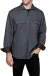 Tailorbyrd Diamond Quilted Shirt Jacket In Gray
