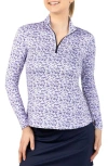 Tailorbyrd Ditsy Quarter Zip Pullover In Blue