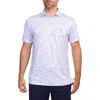 Tailorbyrd Ditzy Floral Print Performance Polo In Lilac