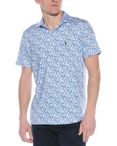 Tailorbyrd Ditzy Floral Printed Performance Shirt In Blue