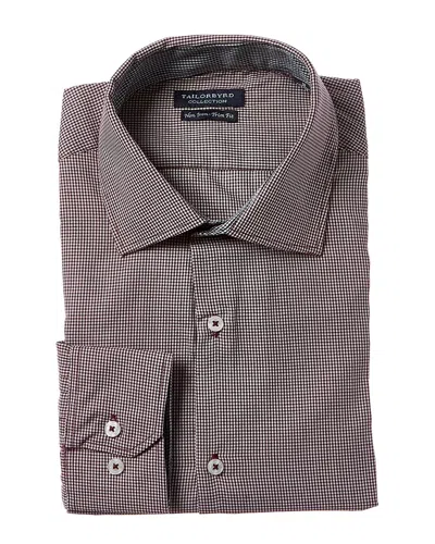 Tailorbyrd Dobby Mini Gingham Dress Shirt In Red