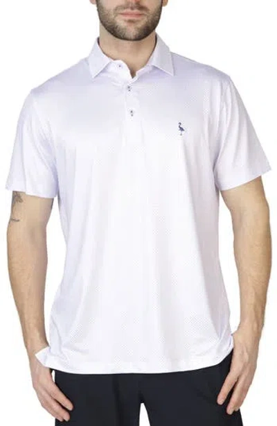 Tailorbyrd Dot Tailored Performance Polo In White/cloudberry