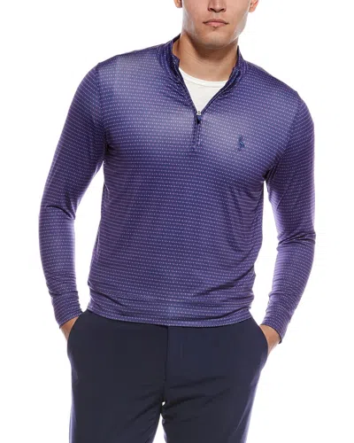 Tailorbyrd Dots & Diamonds Performance 1/4-zip Pullover In Blue