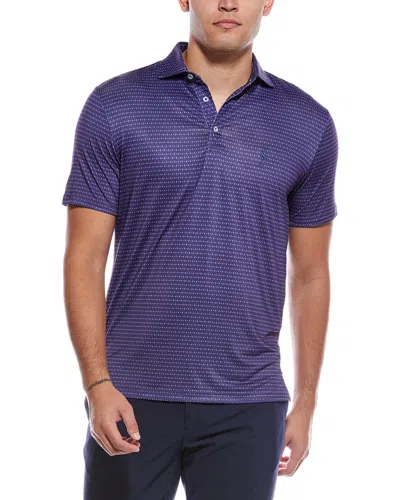 Tailorbyrd Dots & Diamonds Performance Polo Shirt In Blue