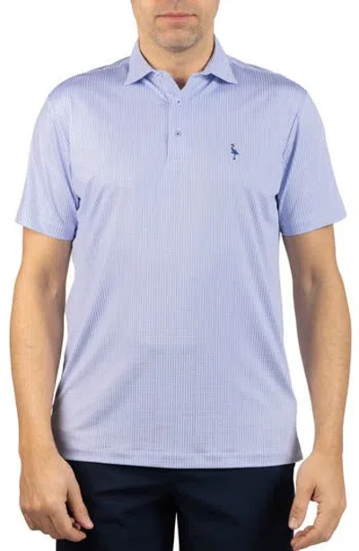 Tailorbyrd Dots Print Performance Polo In Blue