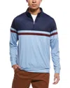 Tailorbyrd Engineered Stripe Performance Quarter-zip Polo In Multi