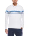 Tailorbyrd Engineered Stripe Performance Quarter-zip Polo In Multi