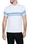 Tailorbyrd Engineered Stripe Performance Polo In White