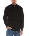 Tailorbyrd Fine Knit 1/4-zip Sweater In Black