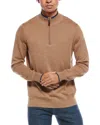 Tailorbyrd Fine Knit Quarter Zip Sweater In Brown