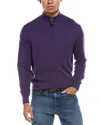 Tailorbyrd Fine Knit 1/4-zip Sweater In Purple