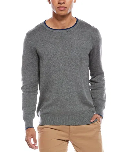 Tailorbyrd Fine Knit Crewneck Sweater In Gray