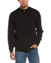 Tailorbyrd Fine Knit Full Zip Mock Neck Sweater In Black