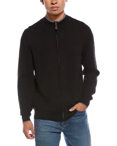 Tailorbyrd Fine Knit Full Zip Mock Neck Sweater In Multi