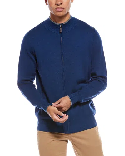 TAILORBYRD TAILORBYRD FINE KNIT FULL ZIP MOCK NECK SWEATER