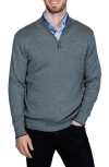 Tailorbyrd Fine Knit Quarter Zip Sweater In Gray
