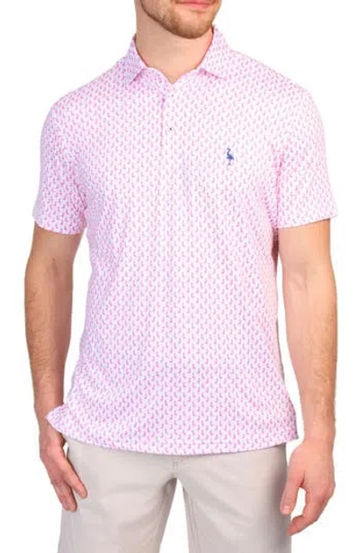 Tailorbyrd Flamingo Print Performance Polo